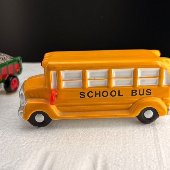 Department 56 Snow Village School Bus & Snow Plow - Picture 2 of 15